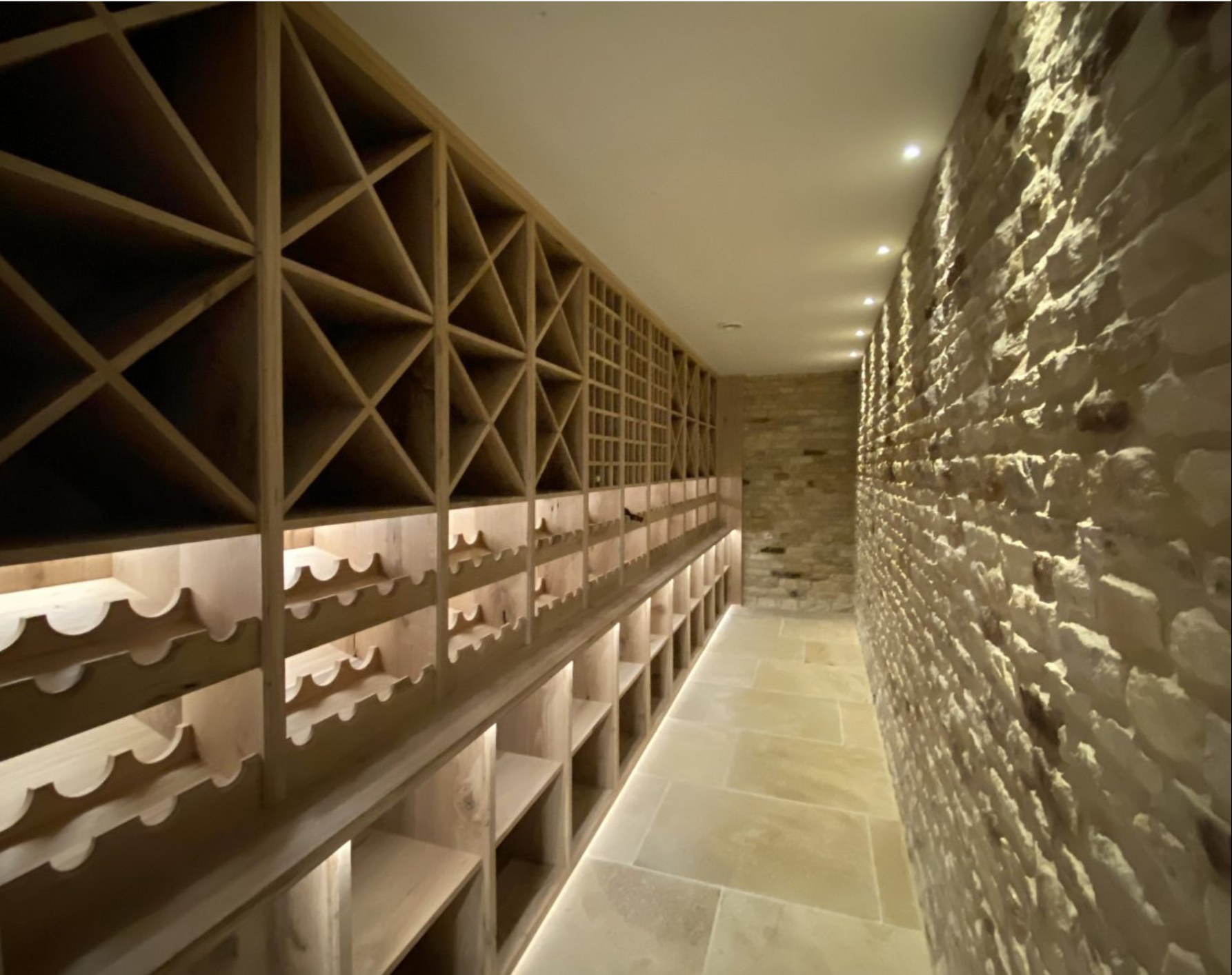 Bespoke oak wine cellar in the Cotswolds